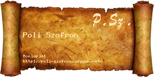Poli Szofron névjegykártya
